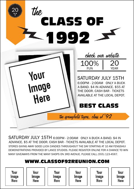 Class Reunion Mascot Orange Club Flyer